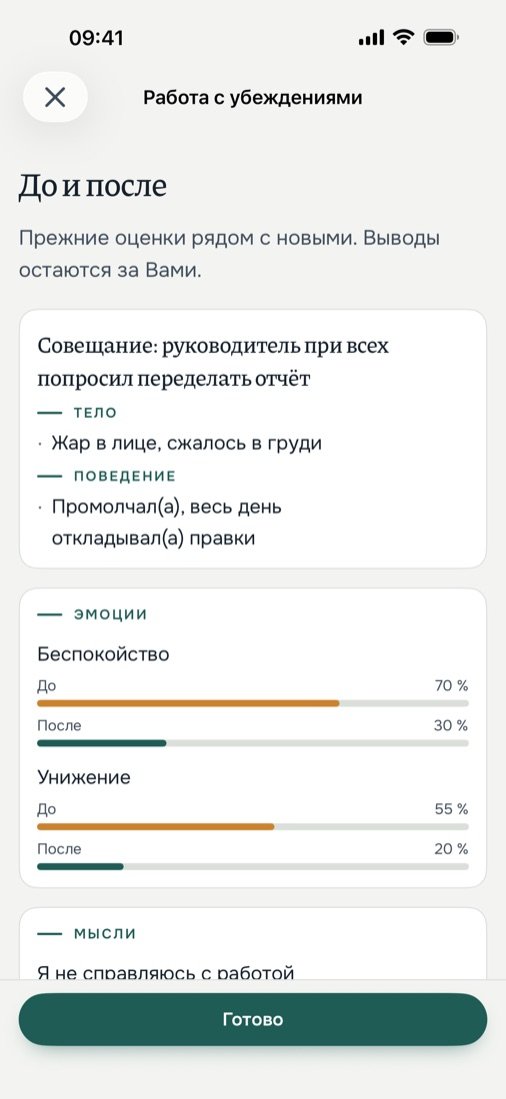 Работа с убеждениями: до и после